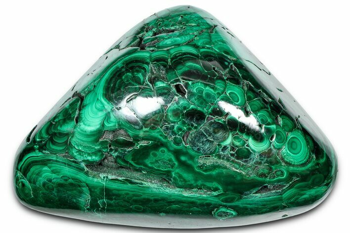 Flowery Polished Malachite Specimen - DR Congo #360898
